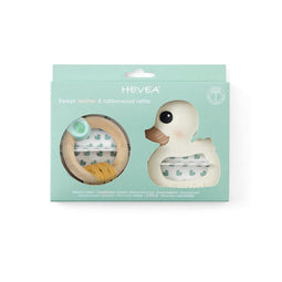 Hevea Giftset: Kawan bijtring+ rammelaar rubberhout