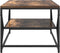 vidaXL - Koffietafel - met - Plank - in - Gerookt - Eiken - 90x50x40 - cm - Gelaagd - Hout