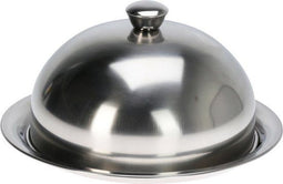 Excellent Houseware serveerschaal stolp - D31 x H15 cm - zilver - rvs