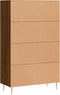vidaXL - Hoge - kast - 69,5x31x115 - cm - bewerkt - hout - bruin - eikenkleur