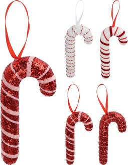 Zuurstok 20 cm hangdeco 4ass kerstversiering
