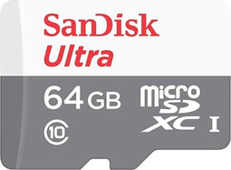 SanDisk Ultra - microSDXC 64GB - Klasse 10 - 100 MB/s leessnelheid (1 stuk)
