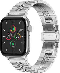 Selencia Jubilee stalen bandje - Geschikt voor Apple Watch 1, 2, 3, 4, 5, 6, 7, 8, 9, 10, SE, Ultra (2) - 44/45/46/49 mm - Zilver - One Size