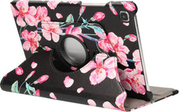iMoshion Tablet Hoes Geschikt voor Samsung Galaxy Tab A7 - iMoshion 360° Draaibare Design Bookcase - Zwart /Blossom Watercolor Black