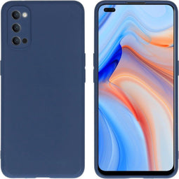 iMoshion Hoesje Geschikt voor Oppo Reno4 5G Hoesje Siliconen - iMoshion Color Backcover - Donkerblauw