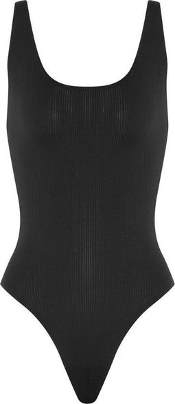 Wolford Beauty Cotton - Bodysuit - Verstelbare bandjes Thong Back - Zwart