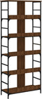 vidaXL - Boekenrek - 78,5x33x188,5 - cm - bewerkt - hout - bruin - eikenkleur