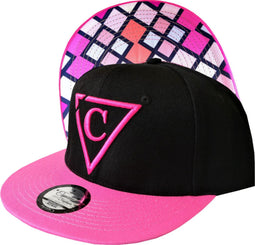 Capiche® Snapback – The Grid – Pet Heren – Sportcap – Baseball Cap – Zwart & Roze pet
