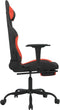 vidaXL - Gamestoel - met - voetensteun - stof - zwart - en - rood