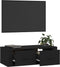 vidaXL - Tv-hangmeubel - 80x36x25 - cm - bewerkt - hout - zwart