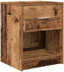 vidaXL - Nachtkastje - met - lade - 40x34x50 - cm - oud - houtkleurig