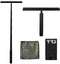 TTD® Douchewisser 2-in-1 - Uitschuifbare Lange Steel 97 cm - Siliconen Wisserblad - Ergonomisch - Zwart