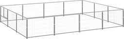 vidaXL - Hondenkennel - 12 - m² - staal - zilverkleurig