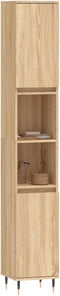 vidaXL - Badkamerkast - 30x30x190 - cm - bewerkt - hout - sonoma - eikenkleurig