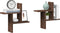 vidaXL - Wandschappen - 2 - st - 38x12x38 - cm - bewerkt - hout - bruin - eikenkleurig