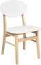 AMERY - Eetkamerstoel set van 2 - Lichthout/Crème - Rubberhout