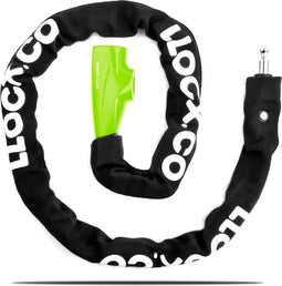 LLOCX Fiets Kettingslot - 1 meter - 6mm Roestvrij Aluminium - Groene Kliksluiting