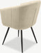 Furnicher BEN Draaibare Eetkamerstoel - Fluwelen bekleding - Modern design - Stalen frame - Beige fluweel - Zwarte poten