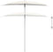 vidaXL - Parasol - half - met - paal - 180x90 - cm - bordeauxrood