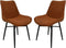 Eetkamerstoel Denver set van 2 - 55x63x85 - Tangarine/zwart - Polyester/metaal