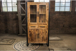 Vitrinekast Mango metaal 95 cm breed