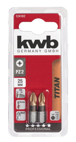 KWB 2 Bits 25mm Titaan Pz 2 Kaart