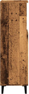 vidaXL - Badkamerkast - 30x30x100 - cm - bewerkt - hout - oud - houtkleurig