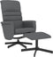 Fauteuil verstelbaar met voetenbankje kunstleer grijs