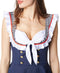 dressforfun Matrozenbruid - Verkleedkostuum - Mouwloze jurk met muts - Blauw