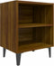 vidaXL - Nachtkastje - met - metalen - poten - 40x30x50 - cm - bruin - eikenkleur