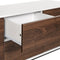 Beliani OKLAND - Sideboard - Donkere houtkleur - Spaanplaat