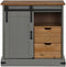 vidaXL - Dressoir - HALDEN - met - schuifdeur - 80x40x80 - cm - massief - hout - grijs