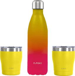 Bundle M - Gradient Sunset 750ml + 2x Sand Coffee Cup 250ml