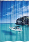 Douchegordijn Sailboat 180x200 cm - Douchegordijn zeilboot oceaan zee