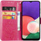 iMoshion Hoesje Geschikt voor Samsung Galaxy A22 (5G) Hoesje Met Pasjeshouder - iMoshion Klavertje Bloemen Bookcase - Fuchsia