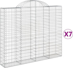 vidaXL - Schanskorven - 7 - st - gewelfd - 200x30x160/180 - cm - ijzer