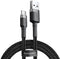 Baseus CATKLF-BG1 - Geweven Nylon USB naar USB-C Snellaadkabel 1M - High-speed opladen - Zwart