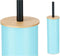 Toiletborstel Blauw Metaal Bamboe Plastic 9,5 X 27 X 9,5 cm (6 Stuks)