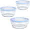 Set Lunchboxen Rond Blauw Transparant Glas (8 Stuks)