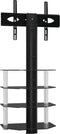 vidaXL - Tv-standaard - hoek - 4-laags - voor - 32-70 - inch - zwart - en - zilverkleur