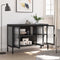 vidaXL - Dressoir - 105x35x70 - cm - glas - en - staal - zwart