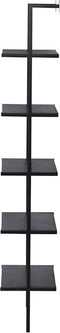 Hioshop Caracas - Wandkast 5 planken - Zwart staal - 183 cm hoog (1 stuk)