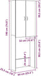 vidaXL - Wasmachinekast - 64x25,5x190 - cm - oud - houtkleurig
