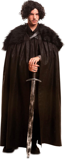 Zwarte bewaker cape voor mannen - Verkleedattribuut