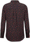 Zwarte blouse met rode sterren van viscose.