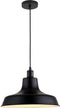 Zwarte hanglamp - Kamerlamp - Plafondlamp - Keukenlamp - Ø36 cm - Zwart - Metaal - Industrieel - Zwarte binnenzijde - E27 - 240 V - zonder lichtbron