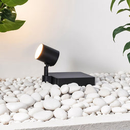Zwarte prikspot buitenlamp Valerio - zwart