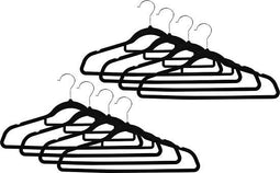 Zwarte velours kledinghangers - anti-slip - 10 stuks