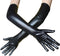 Zwartlook Leren Overknee Kousen Hold-Up Kousen Kniekousen en Lange Lederlook Handschoenen voor Dames