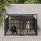 vidaXL - Hondenkennel - met - dak - 1,88 - m² - staal
